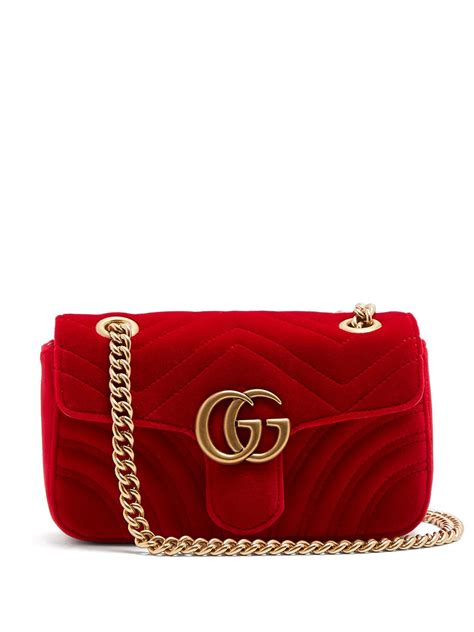 gucci marmont velvet red small